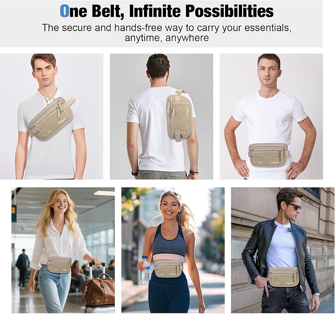 Money Belt for Travel Women and Men Hidden - Slim RFID Blocking Travel Wallet with Secure Anti-Theft Pouch, Passport Holder for Passport, Credit Cards, Cash Under Clothes - Image 7