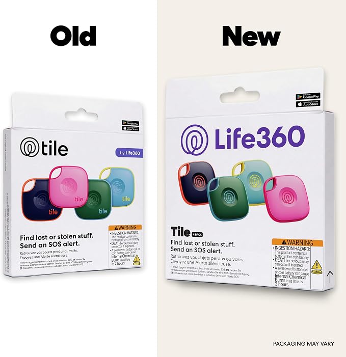 Life360 Tile - Bluetooth Tracker, Keys Finder and Item Locator for Keys, Bags and More. Phone Finder. Both iOS and Android Compatible. 4-Pack - Image 2