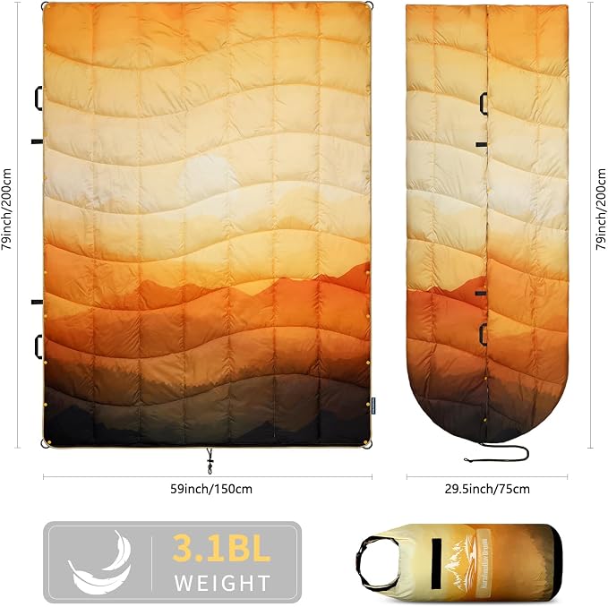 Camping Blanket, Puffy Blankets Lightweight Windproof Resistant for Outdoors,Hiking, Backpacking,Car,Picnic,Stadium - Image 2