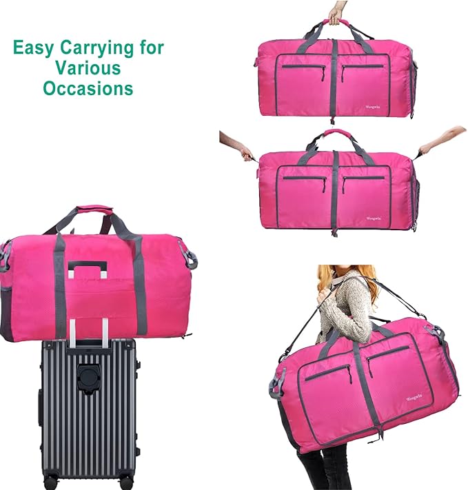 Woogwin Travel Duffel Bag Large Foldable Waterproof Overnight Bag for Beach Swim Bags Pool Sports Gym - Image 4