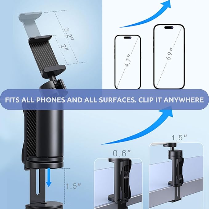 2 PACK Airplane Phone Holder Travel Essentials Accessories – Universal Hands Free Cell Phone Stand Mount for Air Plane Table Seat Desk, Cruise, Car & Flight – Mini Size for Vacation, iPhone, Samsung - Image 5