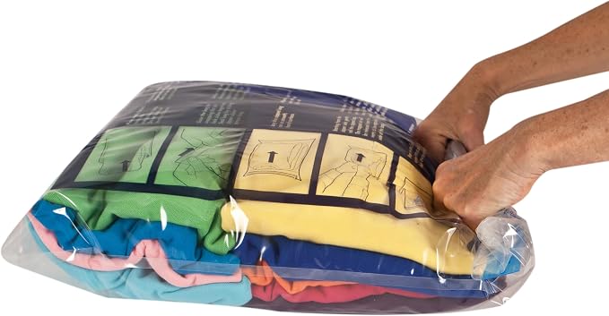 Travelon Set of 2 Compression Packing Bags, Clear, 1 Medium/1Large - Image 3