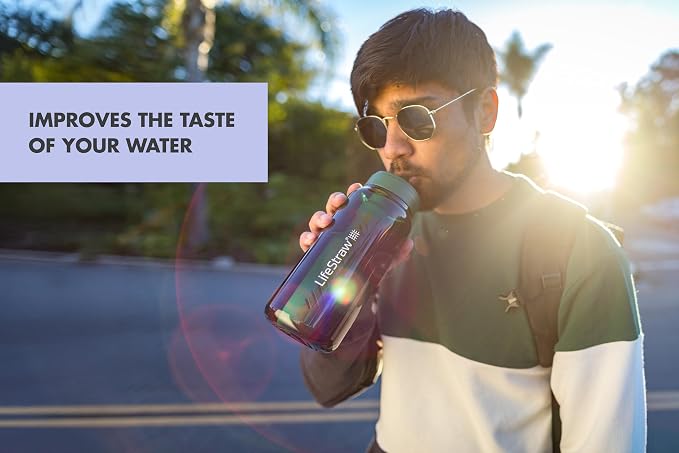LifeStraw Go Series – BPA-Free Water Filter Bottle for Travel and Everyday Use Removes Bacteria, Parasites and Microplastics, Improves Taste, 1L Aegean Sea | Plastic Water Filter Bottle for Travel and Everyday use removes Bacteria, parasites and microp... - Image 5