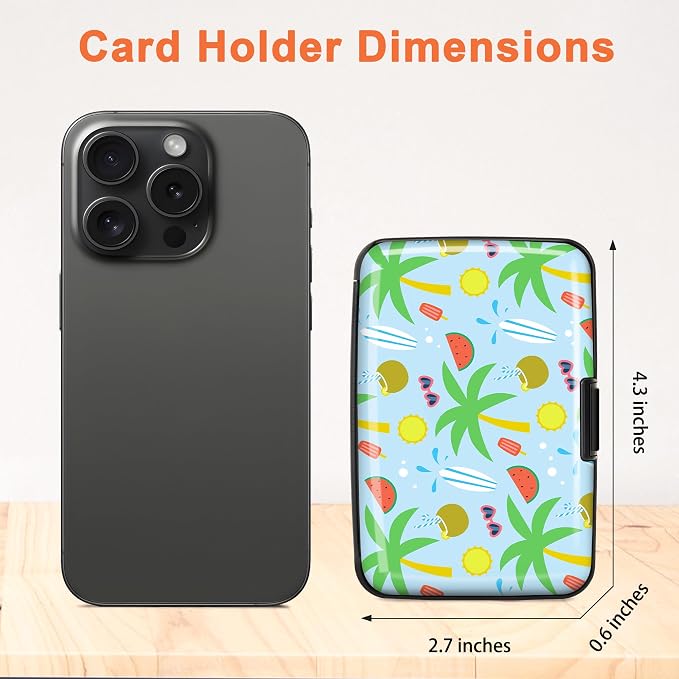 Mayski Credit Card Holder for Women RFID Blocking Wallet, Coconut Breeze | Card Wallets for Women Small Mini Business Metal Accordion Aluminum Alloy Hard Case for Men - Image 5
