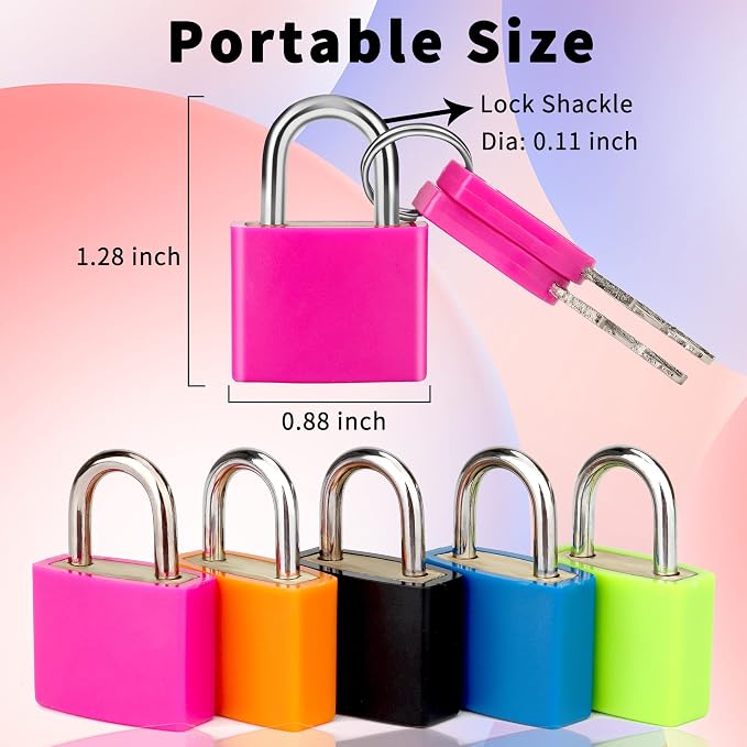 Febwind 5 Pcs Suitcase Locks, Multicolor, with Copper Keys | Mini Padlocks, Durable, For Suitcases Backpacks Boxes Cabinet Laptop Bags, Protect Your Belongings - Image 2