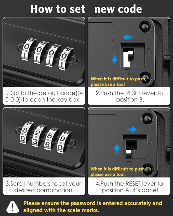 AMIR Portable Safe Box, Combination Security Case LockBox with Code, Waterproof Anti-Theft Mini Travel Safe Box with Removable Chain, Portable Lock Box for Home, Office, Christmas - Image 5