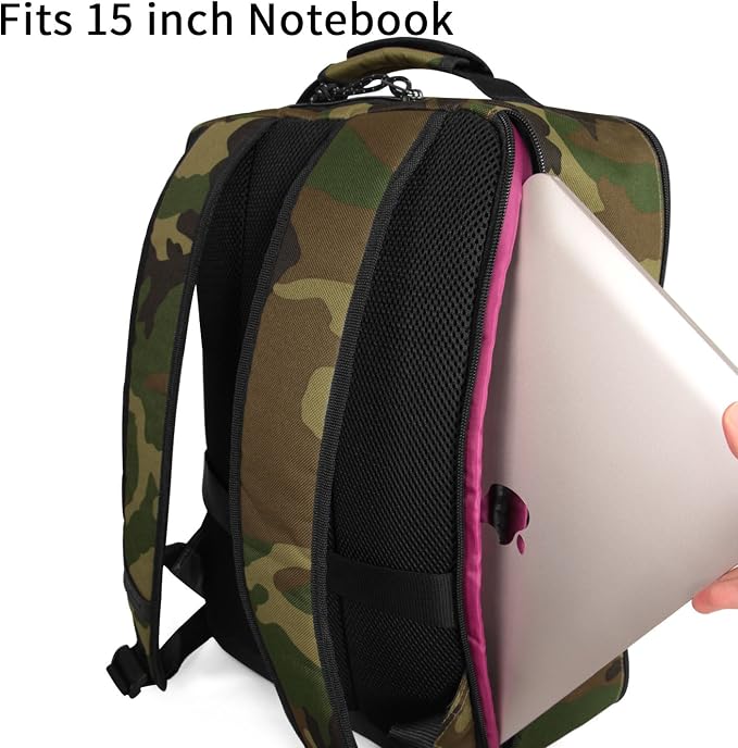 Underseat Carry-On Backpack Luggage Lightweight Casual Laptop Backpack MacBook Pro 16 Travel Gym Sport Daypack 21L, Green Camo - Image 2