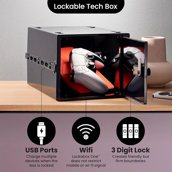 Lockabox One™ | Compact and Hygienic Lockable Storage Box for Food, Medicines, Tech and Home Safety | One Size 12 x 8 x 6.6 inches externally (Jet) - Image 6