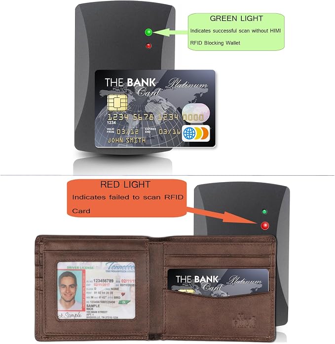 HIMI Wallet for Men-Genuine Leather RFID Blocking Bifold Stylish Wallet With 2 ID Window - Image 5