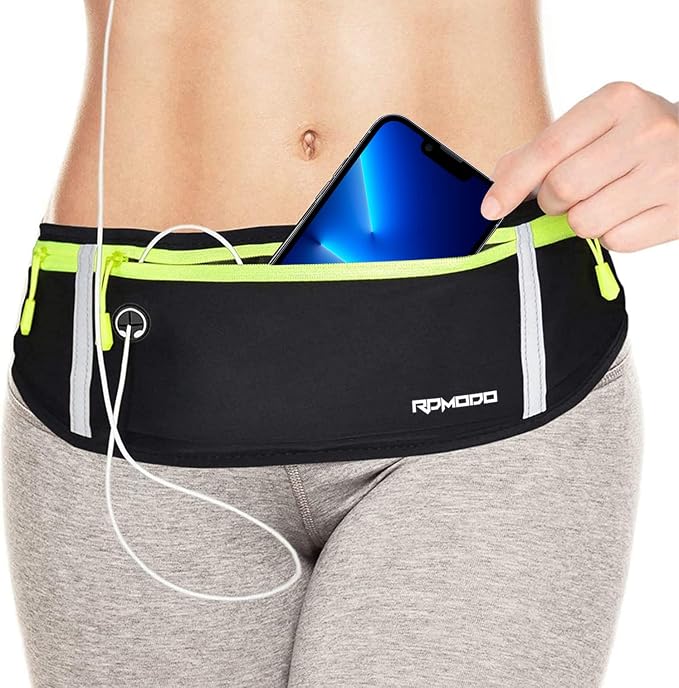 Fanny Pack for Women Men, Slim Running Belt Waist Bag Outdoor, Black | Water Resistant Running Phone Holder, 3 Pockets, Adjustable Money Belt, Running Pouch for iPhone Pro Max Xr SE Samsung Series - Image 6
