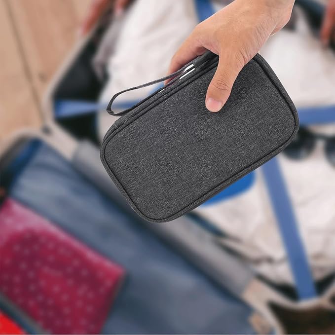 CAAORDKSO Electronic Organizer Travel USB Cable Accessories Case Bag, Waterproof Electronics Accessories Bag Organizer Case for USB, Cable, Cord, Charger, Phone, Power Bank, Earphone (Dark Gray) - Image 3