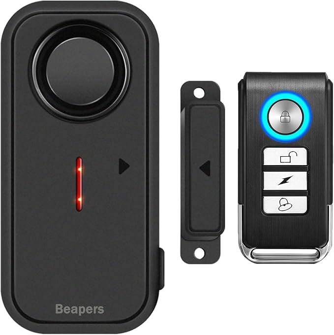 Personal Security Waterproof Door/Window Alarm - IP66 Waterproof with Remote Control, 113dB, Alarm/Doorbell Mode, Upgraded door gap spacing - Indoor/Outdoor Anti-Theft (1 Main Unit & 1 Remote Control) by Unknown