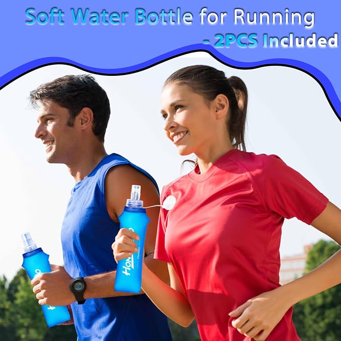 2 Packs Soft Flask, 17oz/500ml TPU Collapsible Soft Water Bottle for Hydration Pack, Running Vest, BPA-Free Folding Water Bottles for Hiking Cycling Climbing Running Outdoor Sports - Image 4