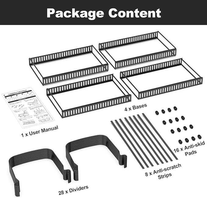 Housolution 2 Pack Cutting Board and Baking Tray Cookie Sheet Organizer | 12"-23" Expandable, 14 Adjustable Dividers, Sturdy Metal Construction, Easy Assembly - Image 7