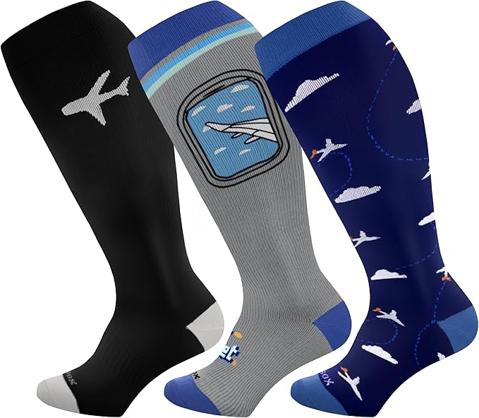 LEVSOX Wide Calf Compression Socks for Women & Men Extra Large Size Support Socks for Nurses Running Pregnant Travel, 15-20 mmHg by Levsox