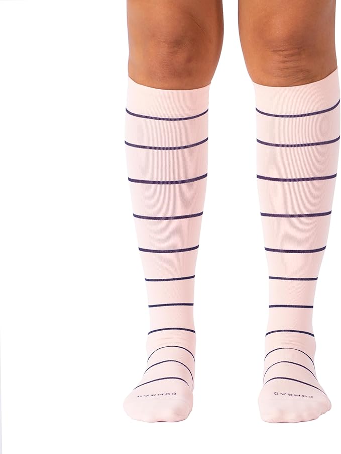 Comrad Breathable Knee High Firm Compression Socks - Targeted Arch Support | Compression Socks for Women & Men, 20-30mmHg Graduated Firm Compression, Soft & Breathable Nylon, Nurses, Work & Travel by Comrad