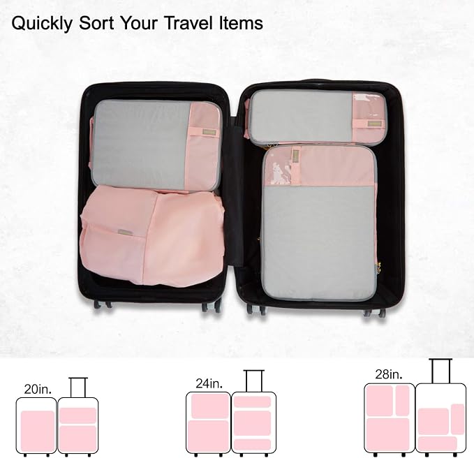 BAGSMART Compression Packing Cubes for Travel Essentials | 14 Set /6 Set /4 Set/2 Set, Lightweight, Durable - Image 3