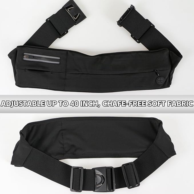 Running Pouch Belt Runner Waist Pack for Women and Men - Runners Hiking Climbing Fanny Pack - Adjustable Running Pouch (3 Pockets) Running Belt With Headbands - Image 6