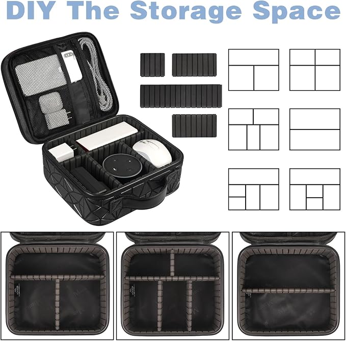 MATEIN Cord Organizer Case with Adjustable Divider, Large DJ Cable File Bag | DJ Equipment, Music Accessories, Double Layer, Shockproof, Portable, Cable Storage for Cord, Charger, Tech Accessories, Black - Image 3