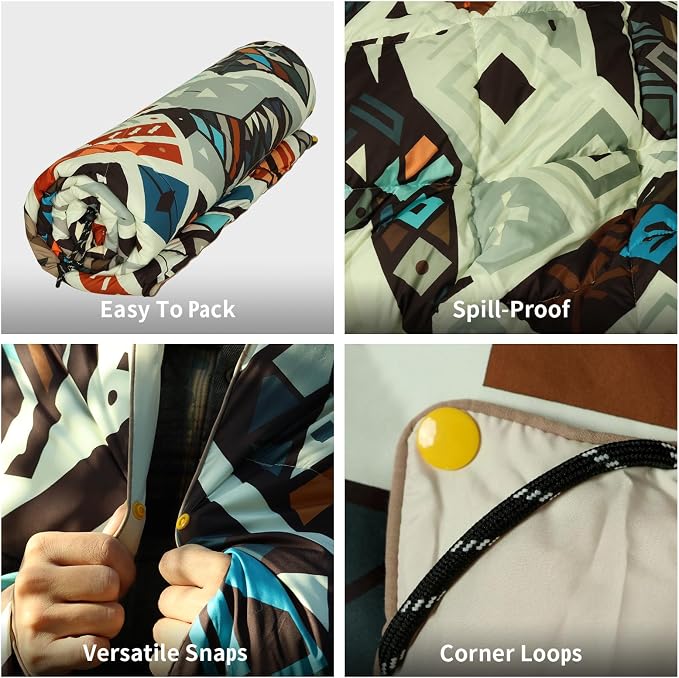 Camping Blanket, Puffy Blankets Lightweight Windproof Resistant for Outdoors,Hiking, Backpacking,Car,Picnic,Stadium - Image 4