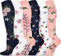 5/6 Pairs Graduated Compression Socks for Women&Men 20-30mmhg Knee High Socks Travel Hiking Running Stocking by HiClasmix