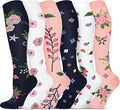 5/6 Pairs Graduated Compression Socks for Women&Men 20-30mmhg Knee High Socks Travel Hiking Running Stocking by HiClasmix