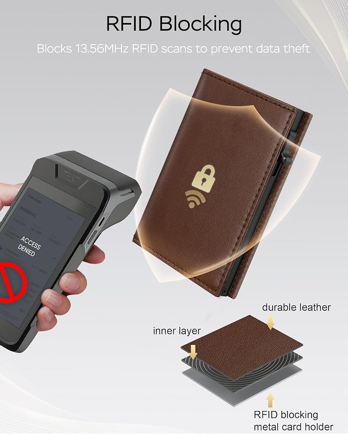 2026 Wallet for Men with RFID Blocking Pop Up Card Holder | Practical & Functional Front Pocket Wallet, Slim Minimalist Trifold, Holds 9-11 Cards and Cash, Premium Leather, Gift for Men - Image 4