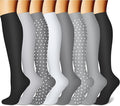 CHARMKING Compression Socks for Women & Men Circulation (8 Pairs) 15-20 mmHg Best Calf Socks Support for Athletic Cycling by CHARMKING