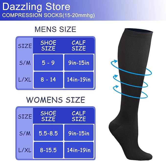 WITHYOU Compression Socks 15-20 mmHg is Best Athletic for Men & Women Running Flight Travel Nurses Pregnant - Image 7