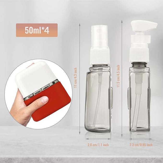 Bpluma Travel Bottles, Leak Proof Containers For Toiletries TSA Approved Airplane Accessories Kits For Liquid With Labels | For Toiletries TSA Approved Airplane Accessories Kits For Liquid With Labels - Image 2