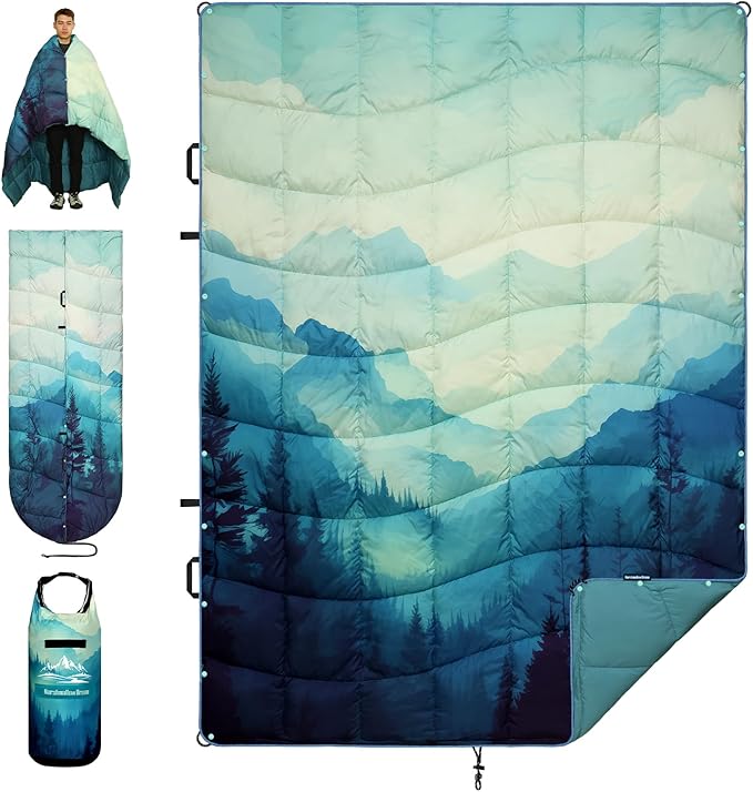 Camping Blanket, Puffy Blankets Lightweight Windproof Resistant for Outdoors,Hiking, Backpacking,Car,Picnic,Stadium by MarshmallowDream