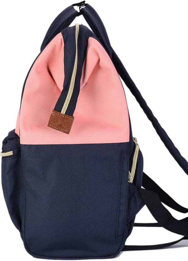 Kah&Kee Polyester Travel Backpack Functional Anti-theft School Laptop for Women Men (Pink* Navy, Medium) - Image 4