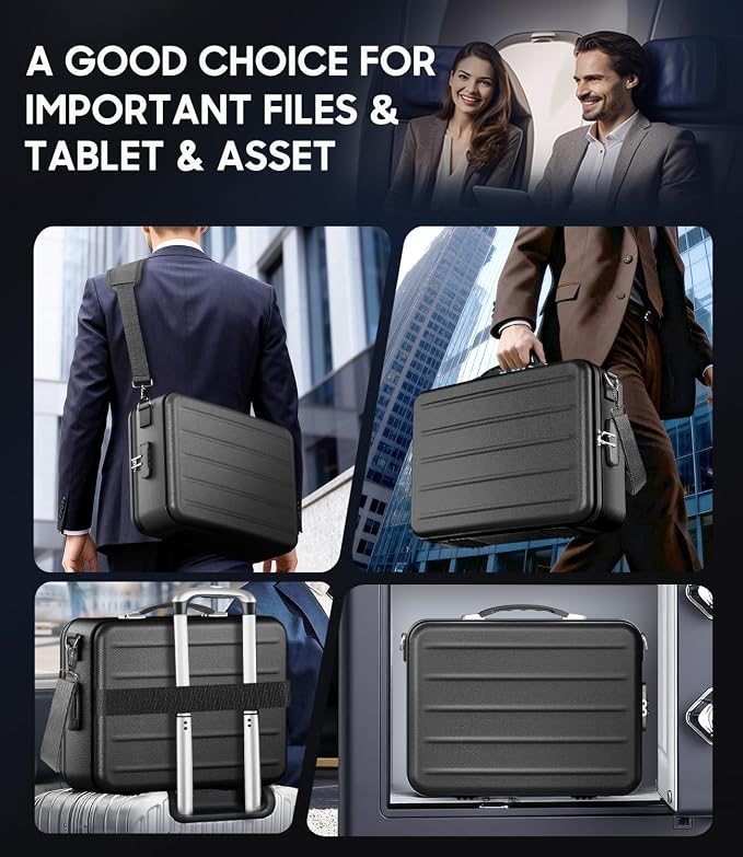 Fireproof Document Box with Lock, Hard-Shell Fireproof Safe Box | Fire proof Lock Box for Home Documents, Portable Travel Fire Proof File Box for Passport Laptop Certificates, Black - Image 5