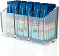 Drink Packet Organizer, Magnetic Water Packet Organizer for Fridge, Premium Acrylic Drink Mix Holder Container with 3 Compartments for Kitchen Organizers and Storage by First-zgel