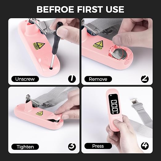pack all Digital Luggage Scale for Travel, 110Lbs Capacity, 0.1Lb Precision | Handheld, Backlit LCD Display, Lb/Kg/Oz Conversion, Tare Function, Battery Included, Pink - Image 8