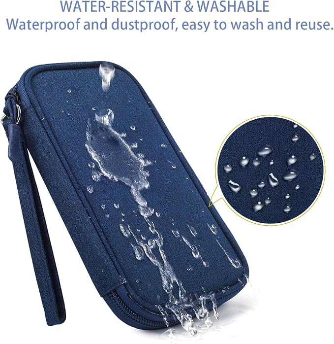 CAAORDKSO Electronic Organizer Travel Cable Accessories Case, Organizer Bag, Accessories Pouch for Cable, USB, Cord, Charger, Phone, Power Bank, Earphone (Navy Blue) - Image 3