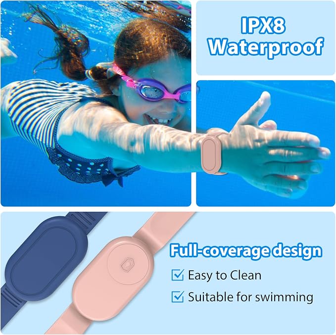 for Samsung Smart Tag 2 Bracelet for Kids, 2 Pack Waterproof Hidden Wristband for Galaxy SmartTag2 for Toddlers, Children, Elderly, Backpack, Luggage (Black/Blue) - Image 3