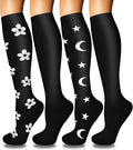 4 Pairs Compression Socks for Women Circulation-Best Support for Nurses,Running,Athletic,Travel by Iseasoo