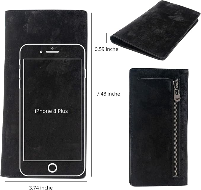 Bveyzi Ultra Slim Thin Leather RFID Blocking Credit Card Holder Bifold Clutch Wallets for Women - Image 4