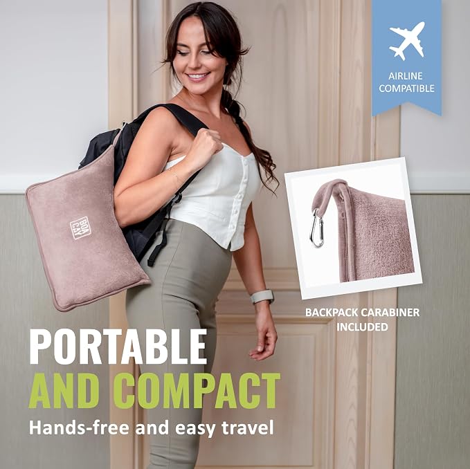 Soft & Warm Travel Blanket for Airplane & Car - Long Flight Essential for Women, Men, Kids - Compact Pillow with Luggage Sleeve & Backpack Clip - Image 3
