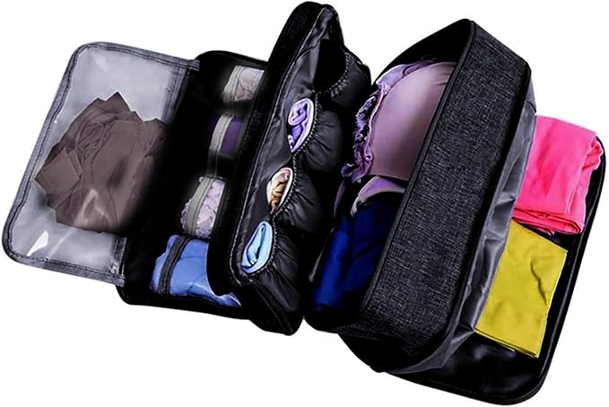 Portable Underwear Bra Storage Bag Waterproof Travel Organizers Multi-Layer Toiletry Packing Cube by Unknown
