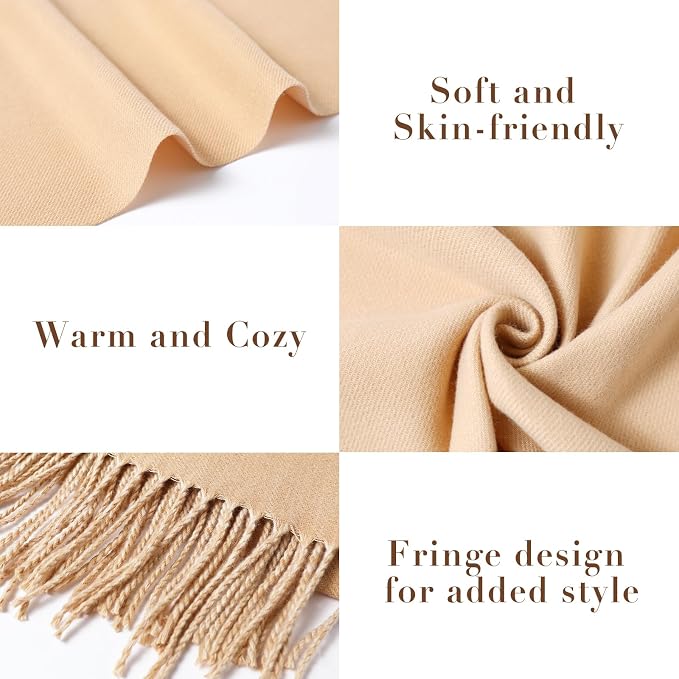 maamgic Women's Scarf Pashmina Shawls Blanket Scarf for Evening Dress | Soft Viscose Blend ,Lightweight,Large Scarf with Cozy Cashmere-Feel, Perfect For Weddings,Cruise Travel & Flights - Image 3