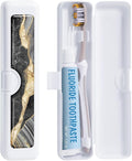 Toothbrush Travel Case - Colorful Pattern, Holder and Covers for Toothbrushes, Includes Tongue Scraper Case by Gerkia