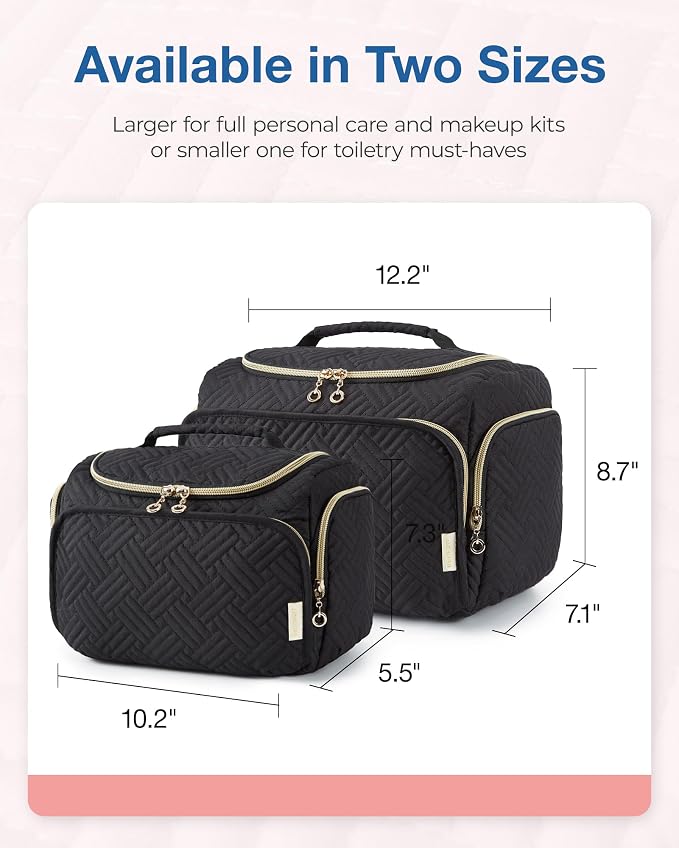 BAGSMART Travel Toiletry Bag for Women, Cosmetic Bag Makeup Bag Organizer with Handle, Travel Bag for Toiletries, Travel Accessories, Full Sized Container - Image 5