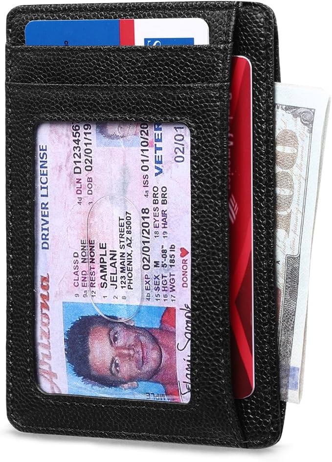 RUNBOX Slim Wallet for Men and Women, RFID Blocking Leather Card Holder | Minimalist 8-slot design fits IDs and credit cards in a thin profile for front pockets, purses, pants and travel - Image 3