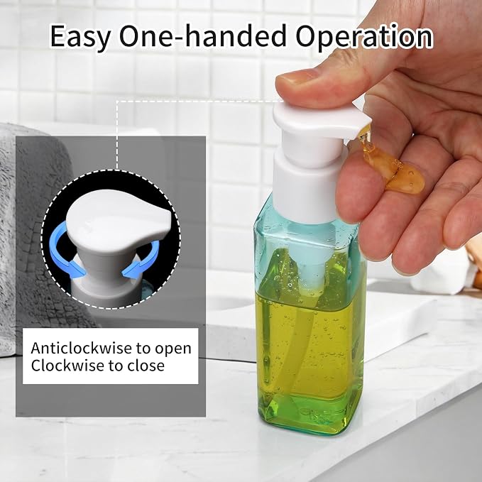 9 PCS Travel Bottles for Toiletries 3.4oz Pump Bottle Dispenser | TSA Approved, Leak Proof, Plastic Travel Size Containers, 2oz Spray Bottle, 0.35 Cream Jars, and a Toiletry Bag - Image 3