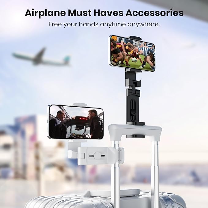 2 Pack Universal Airplane Phone Stand Holder, Klearlook 360 Degree Rotation Travel Essentials Phone Mount for Desk, Handsfree Flexible Travel Accessories for Flying, Valentines Day Gift for Couple - Image 2