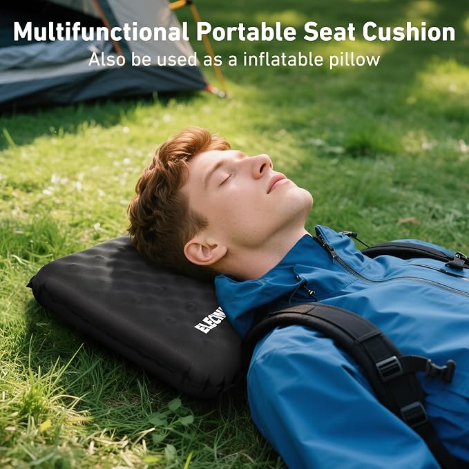 Inflatable Seat Cushion, Self Inflating Foam Portable Stadium Seat Cushion | Bleacher Seat Cushion Lightweight Camping Comfort Airplane Cushion for Long Flights Outdoor Events - Image 9