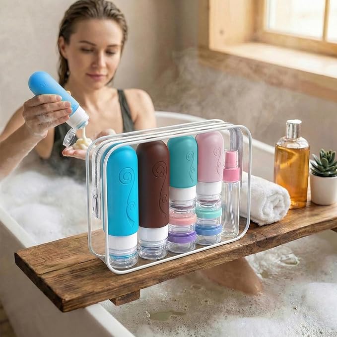 vodvob Travel Bottles Set - TSA Approved, Leak Proof, Silicone, Reusable, BPA Free - 16 Pack, 2oz 3oz - Image 3