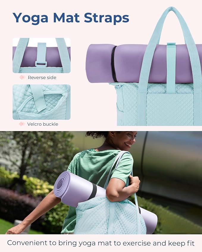 BAGSMART Crush Tote Bag for Women, 20L Puffer Work Tote with Zipper, Travel Essentials Quilted Nurse Hospital Bag - Image 2